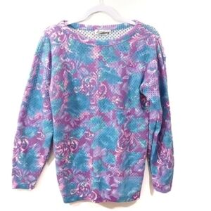 Vintage Open Knit Floral Sweater